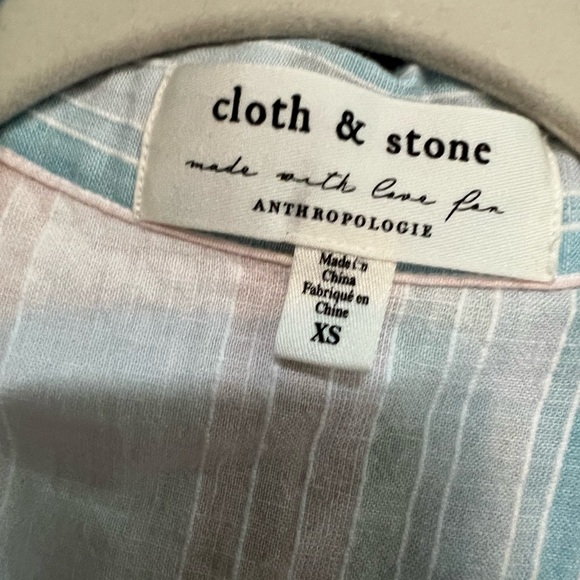 Anthropologie Cloth and Stone Linen Blend Front Tie Shirt- XS - Picture 8 of 8
